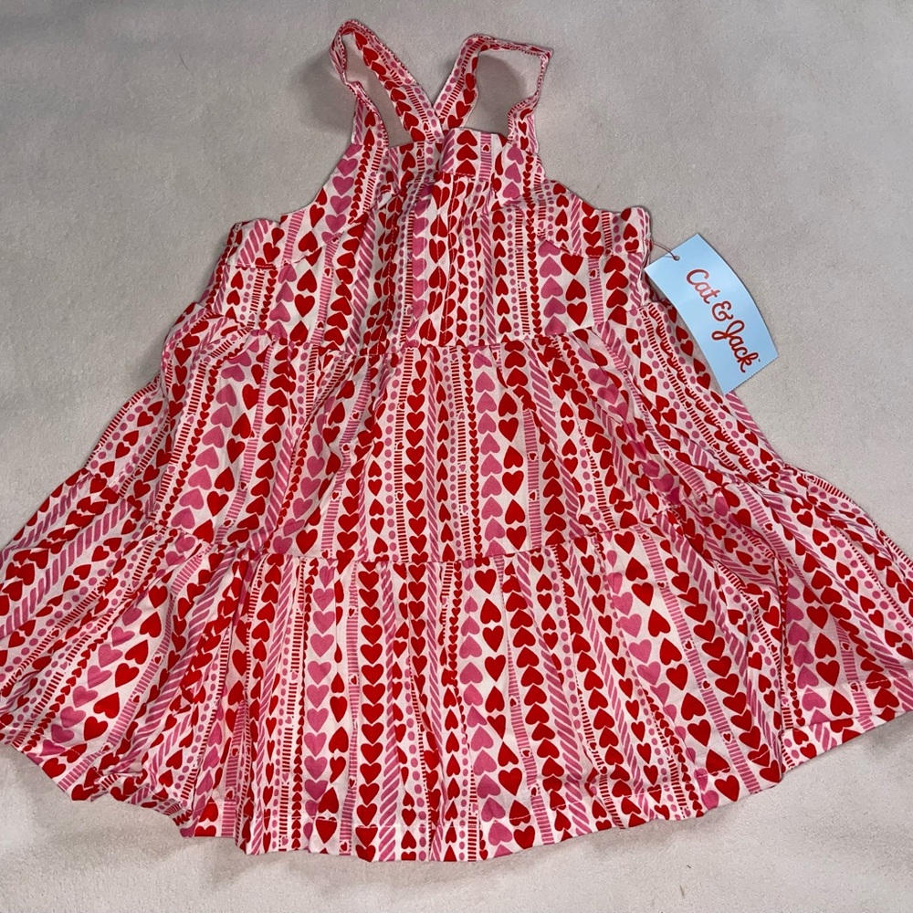 Cat & Jack Red and Pink‎ Heart Pattern Dress